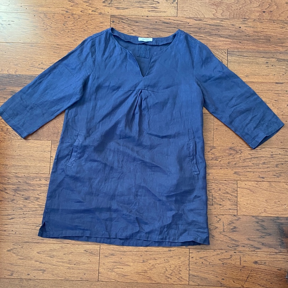 White Stuff Navy linen tunic -12